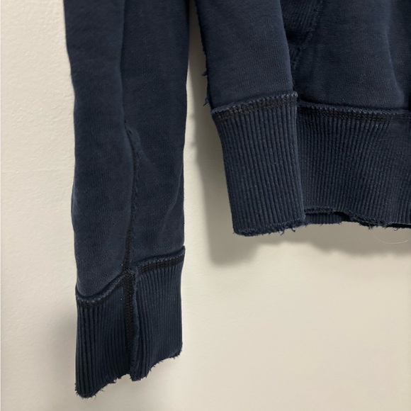 Vintage Abercrombie and Fitch Men small zip up sweatshirt hoodie navy muscle - Picture 6 of 10